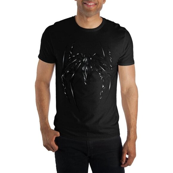 (5 for $25)Spiderman 2 Marvel Venom Gloss Print Grey Unisex Short Sleeve T-Shirt - Picture 1 of 4